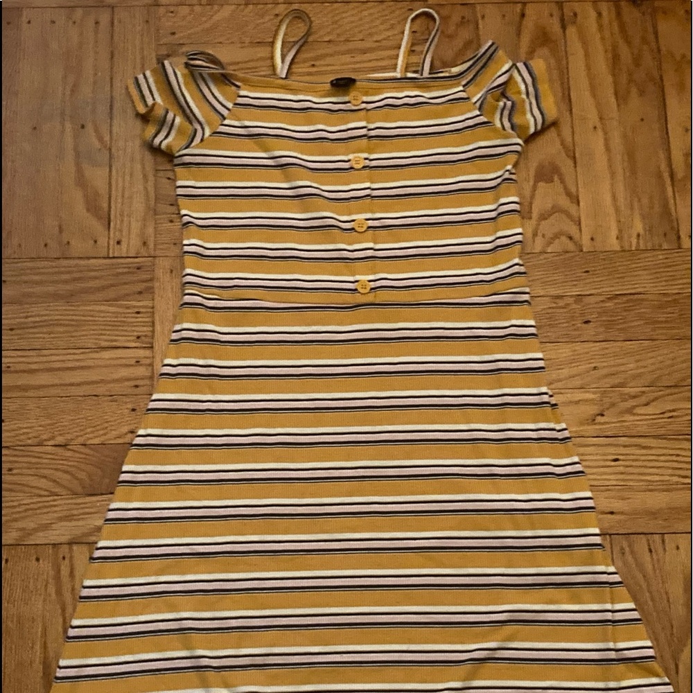 Stripe and off the shoulder dress